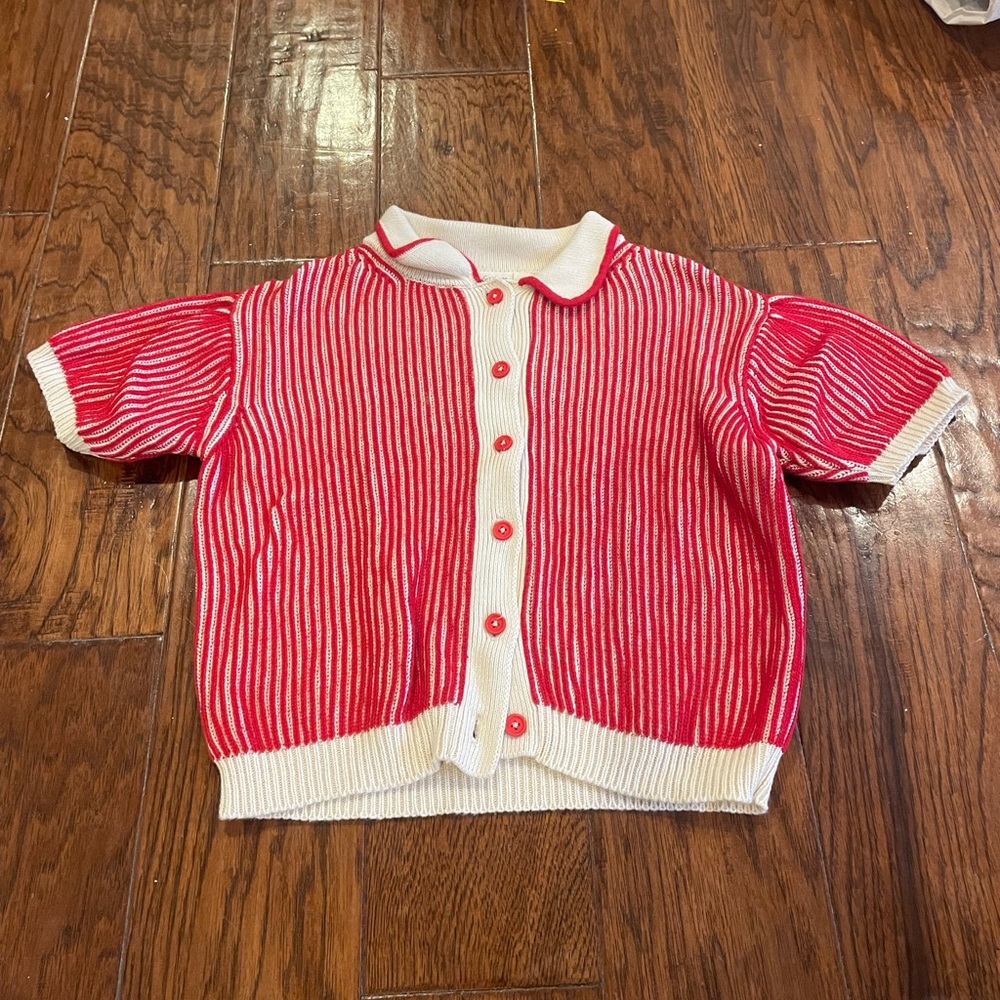 Red and White Striped Kids Shirt